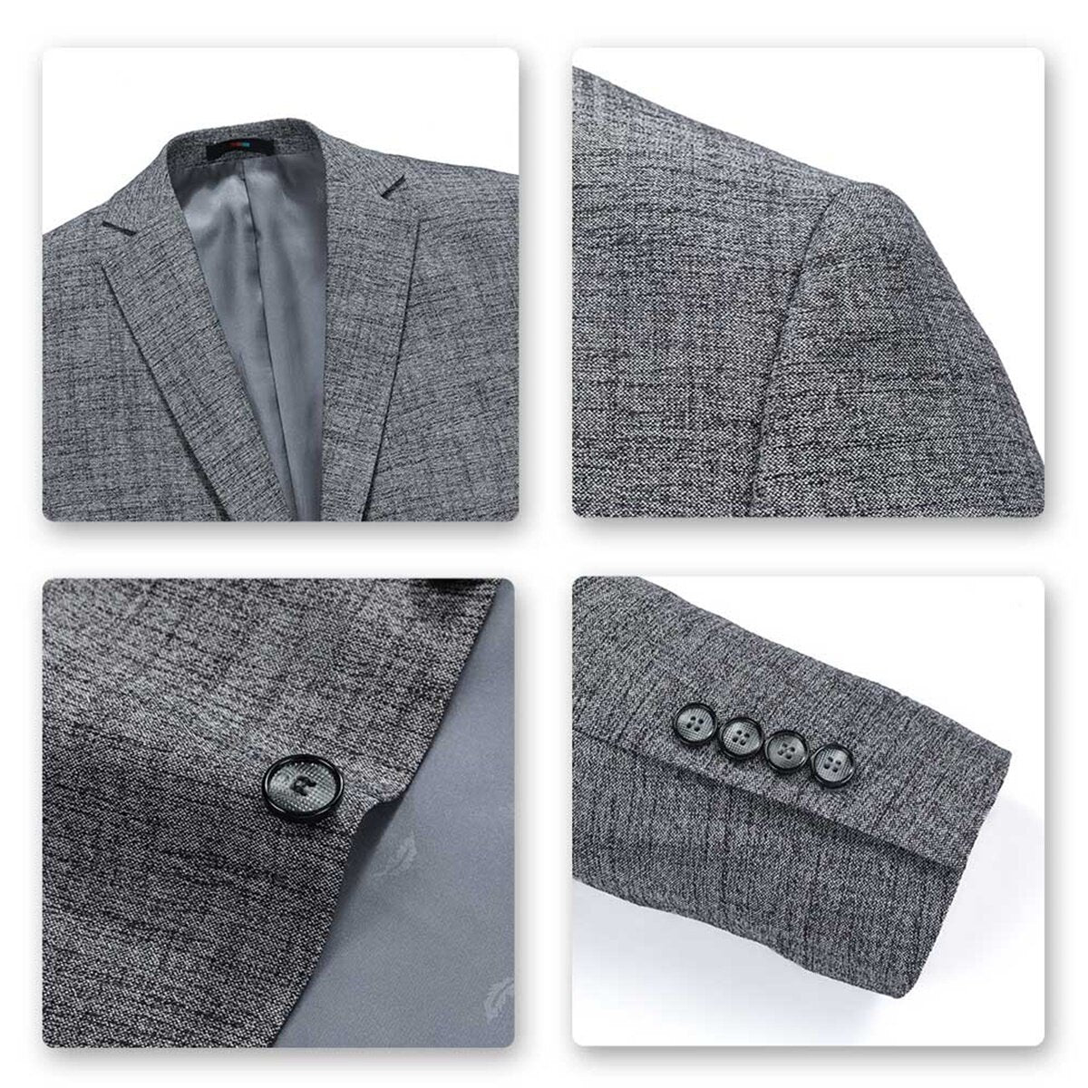 YOUTHUP Mens Formal 2 Button Blazer Slim Fit Solid Chic Casual Suit Jacket