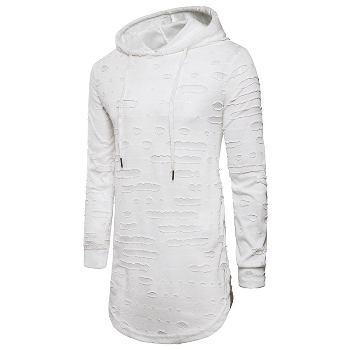 Youthup Mens Ripped Sweatshirt Hoodie T-Shirt