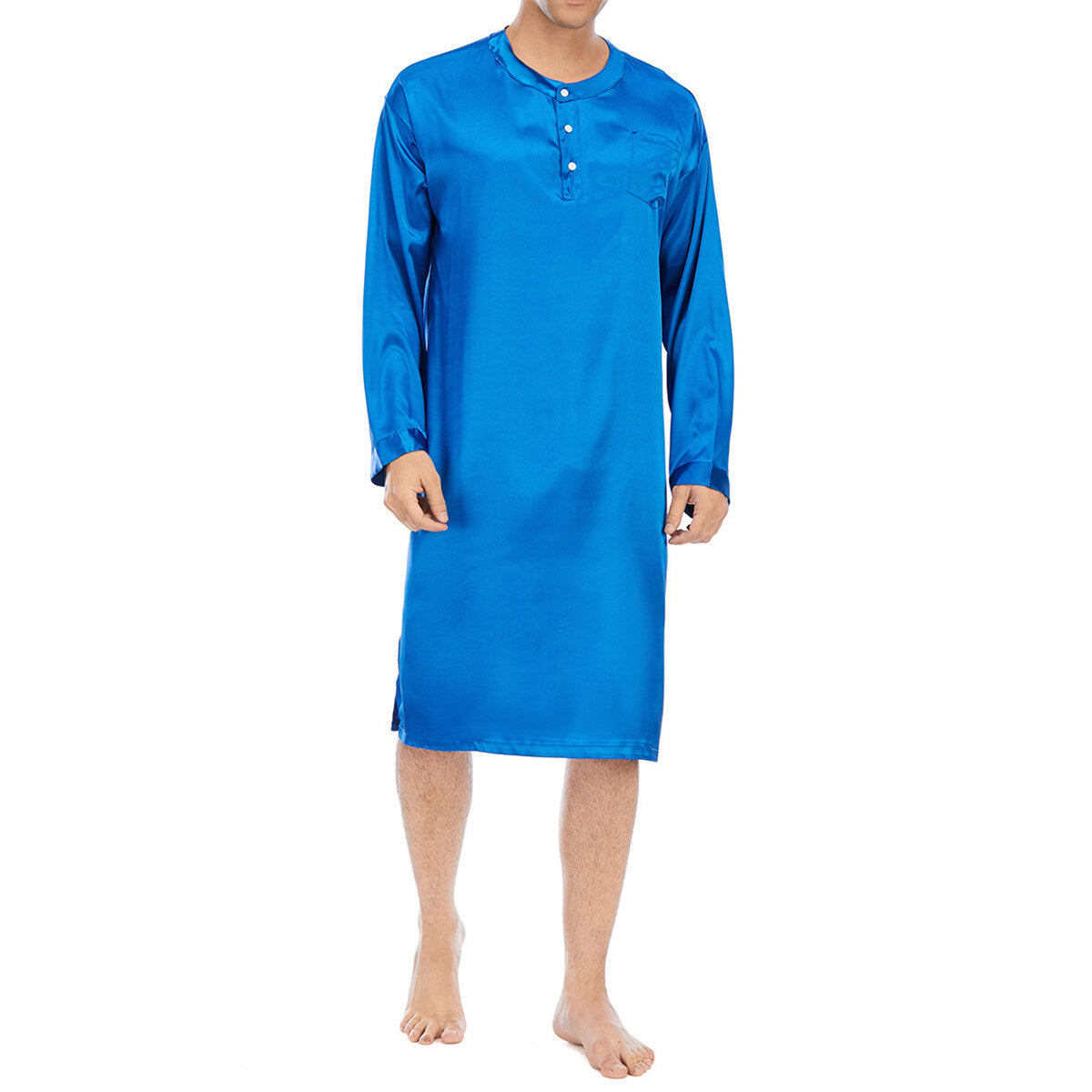 Youthup Mens Sleepwear Long Sleeves Pajamas Robe Nightdress