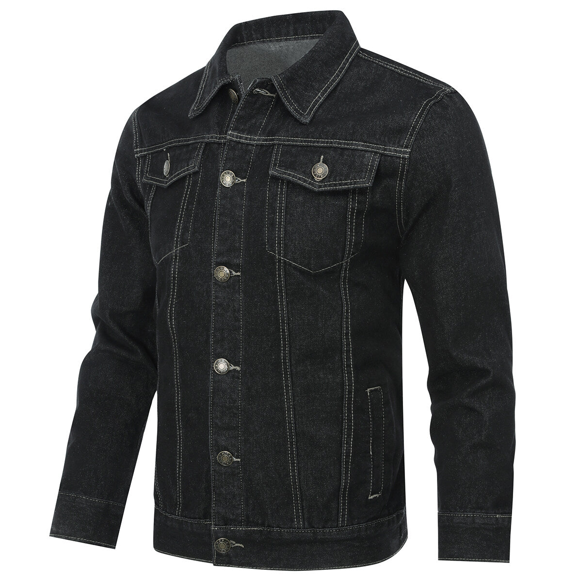 Youthup Mens Casual Lapel Denim  Jacket