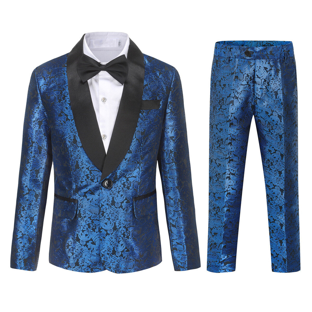 Youthup Boys Teen Suit 2Pcs Embroidery Printing Dress Formal Wedding Blazer and Pants