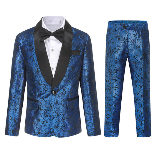 Youthup Boys Teen Suit 2Pcs Embroidery Printing Dress Formal Wedding Blazer and Pants