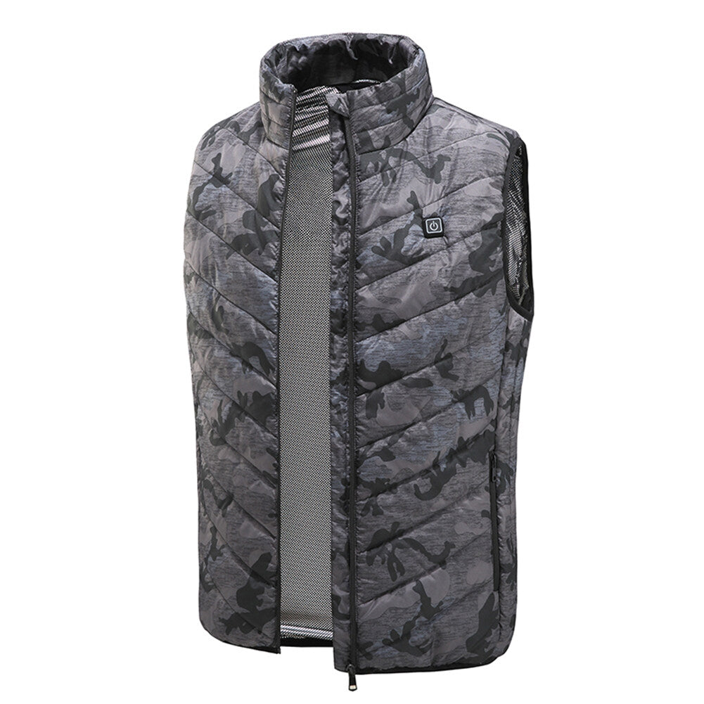 Youthup Mens Stand Collar Slim Fit Zipper Heating Sleeveless Jacket