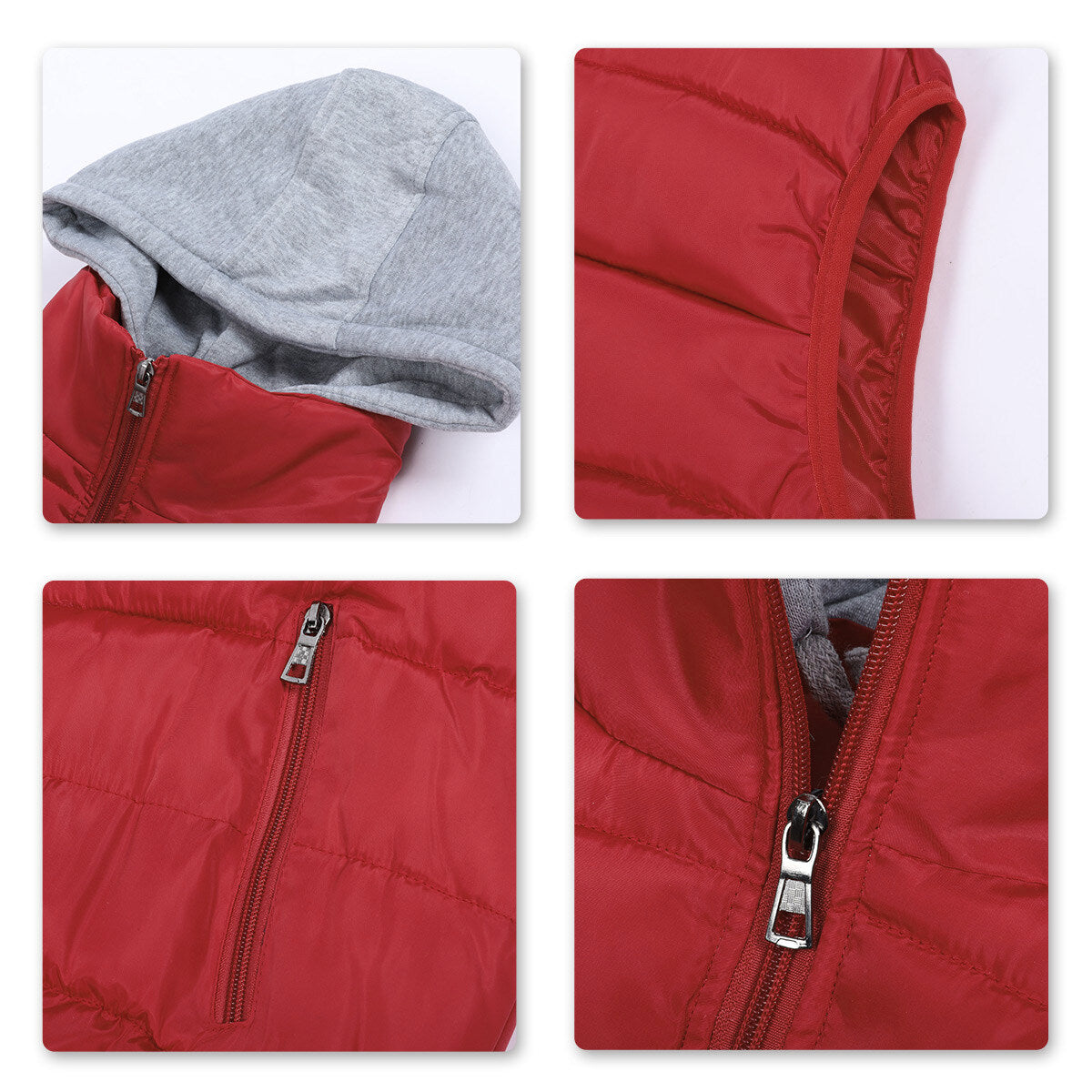 Youthup Mens Hooded Gilet Lightweight Sleeveless Jacket Outdoor Padded Puffer Vest