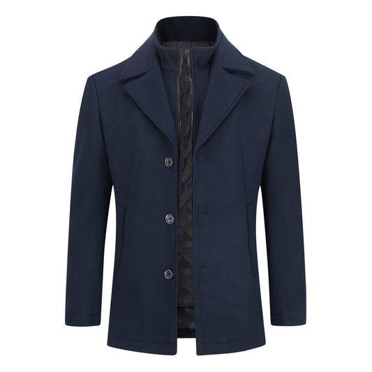 YOUTHUP Mens Wool Coat with Removable Gilet Slim Fit Winter Casual Outwear