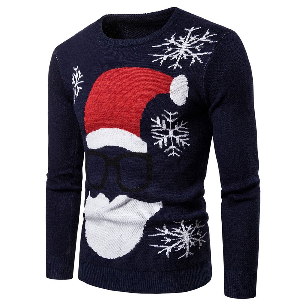 Youthup Mens Christmas Printed Crewneck Knitted Festival Sweater