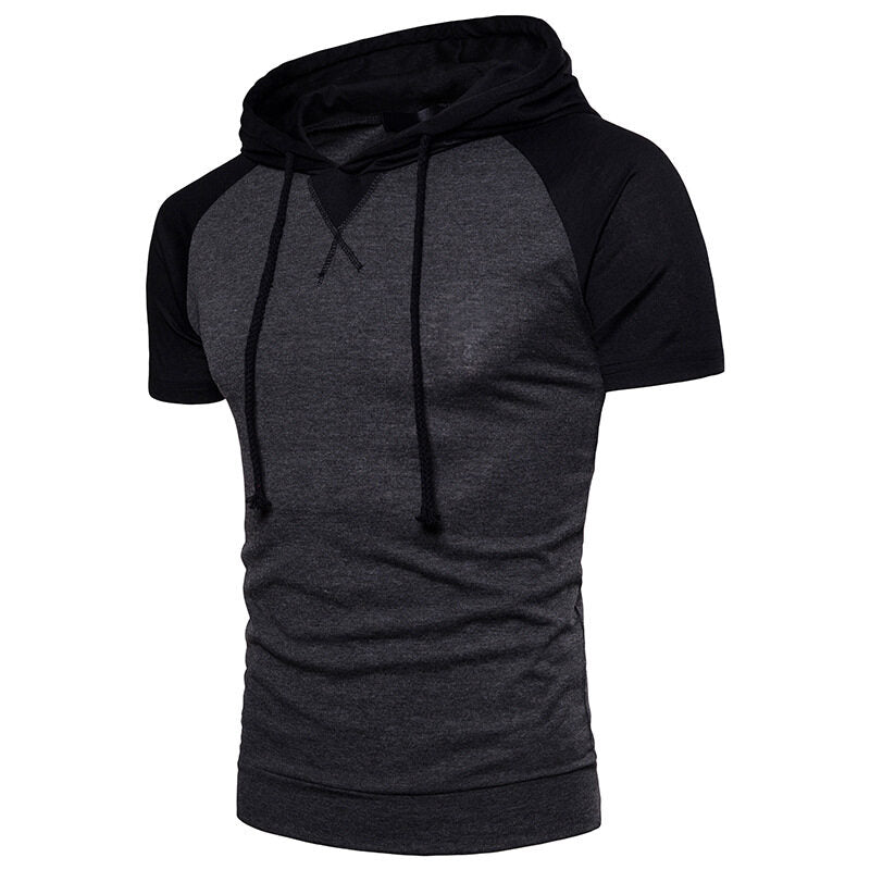 Youthup Mens Hooded Casual Short Sleeve T-Shirt