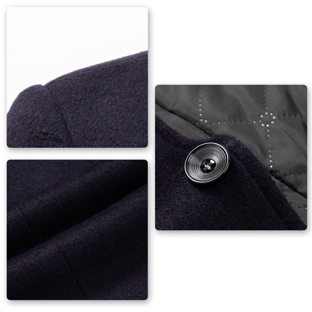 Youthup Mens Wool Blend Casual Overcoat Single Breasted Coat