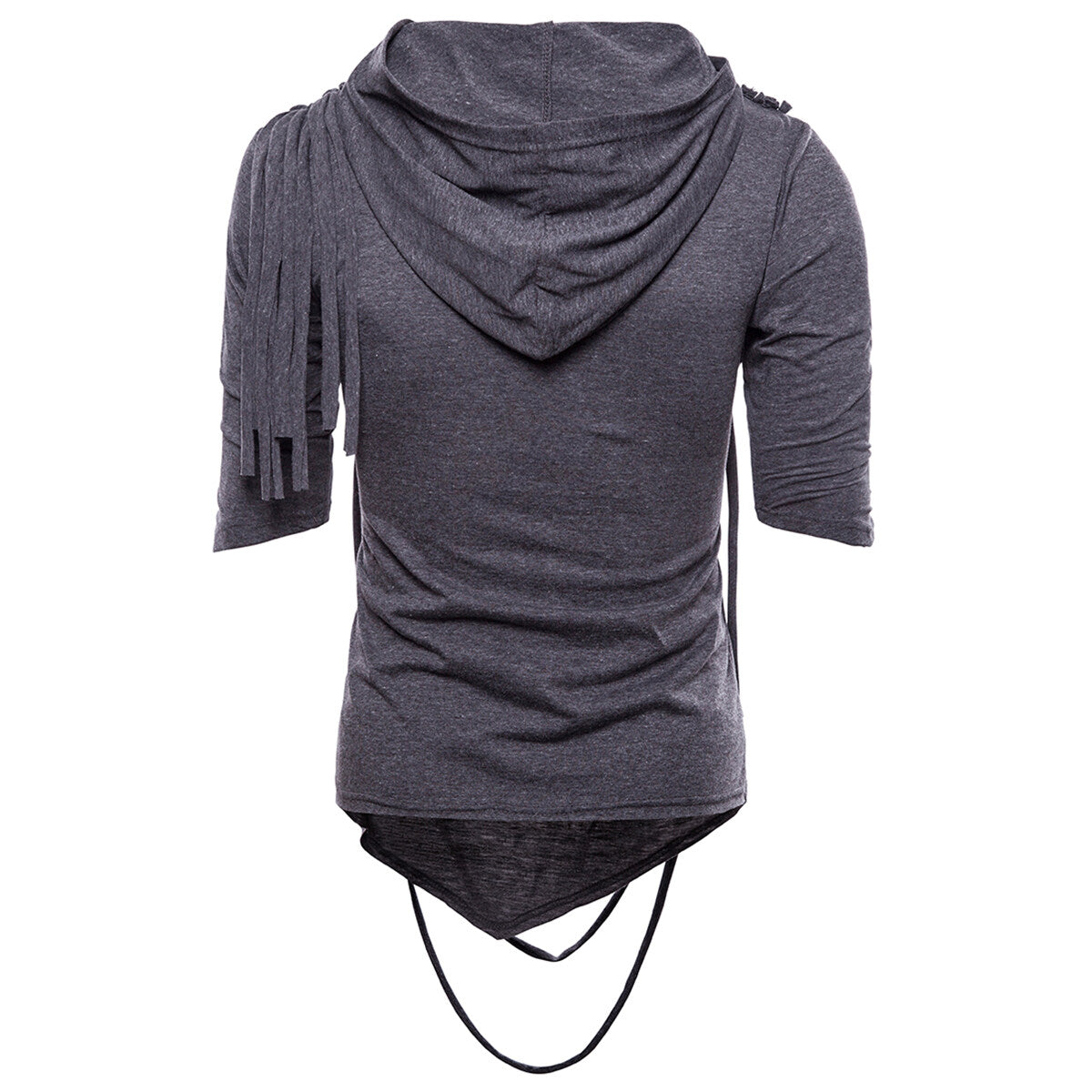 Youthup Mens Twisted Rope Stacked Collar Hooded T-Shirt