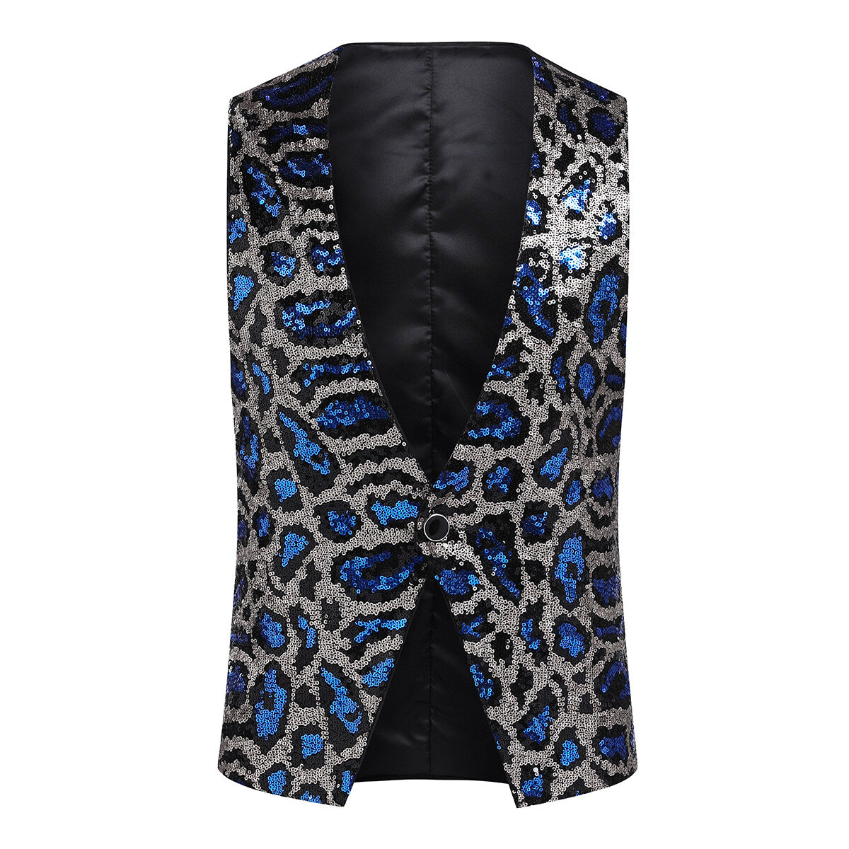 Youthup Mens Shiny Leopard Sequin Party Show Vest