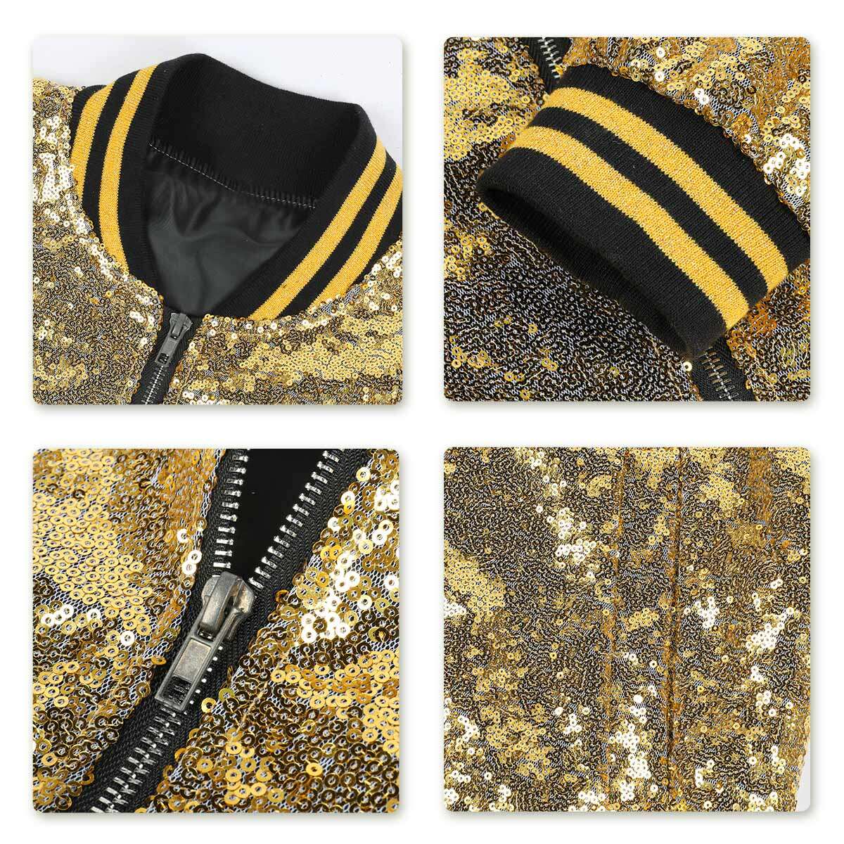 Youthup Mens Party Show Sparkle Sequins Jacket