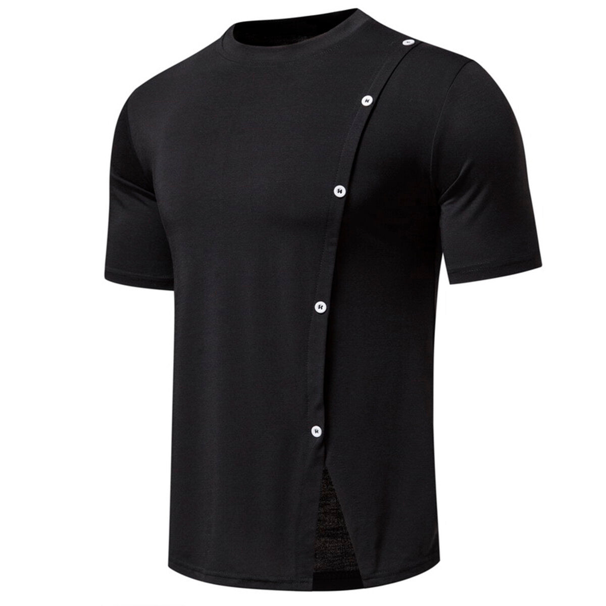 Youthup Mens Personalized Side Button T-Shirt