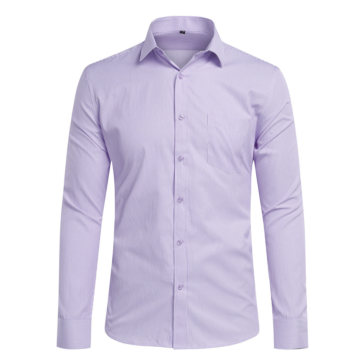Youthup Mens Slim Business Shirt Striped Suit Shirt