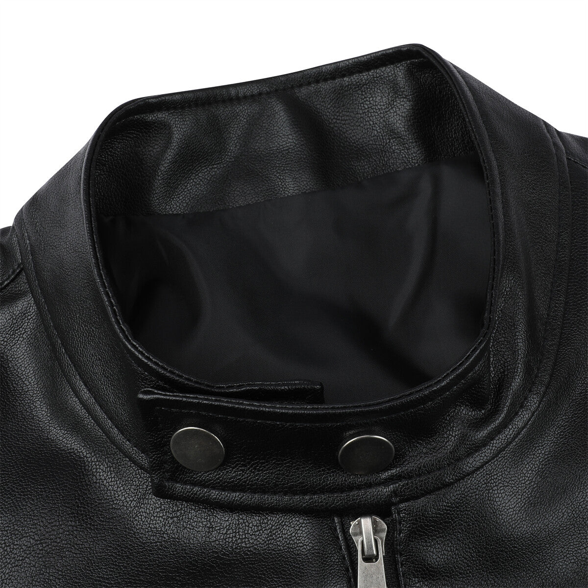 Youthup Mens Double Zipper Motorcycle Leather Jackets