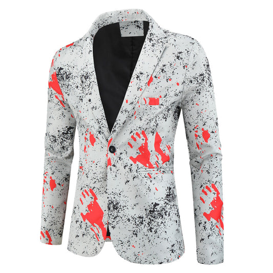 Youthup Mens Printed Slim Fit Floral Party Blazer