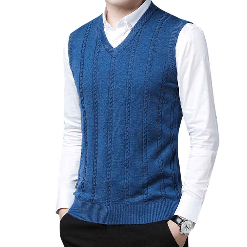 Youthup Mens Wool Blend V-Neck Pullover Sweater Vest