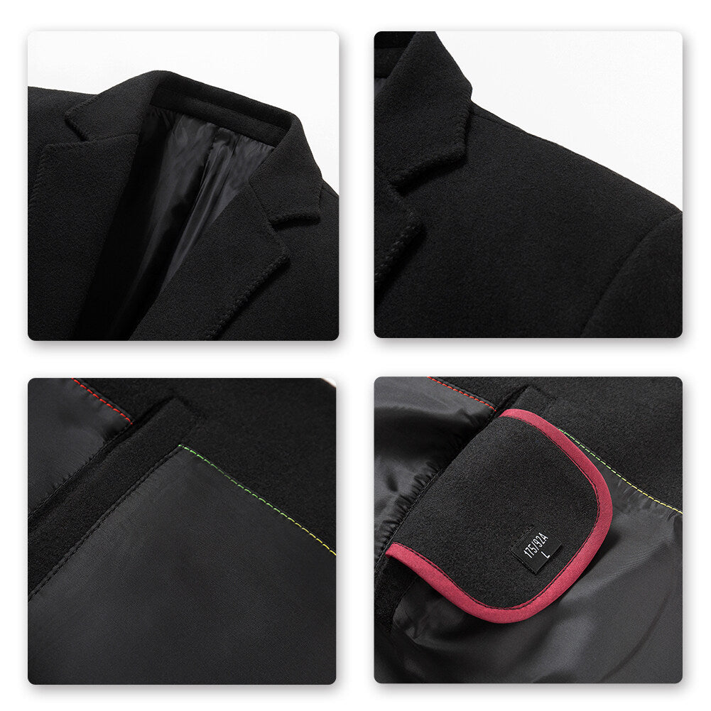 Youthup Mens Slim Fit Wool Jacket Cashmere Blazer