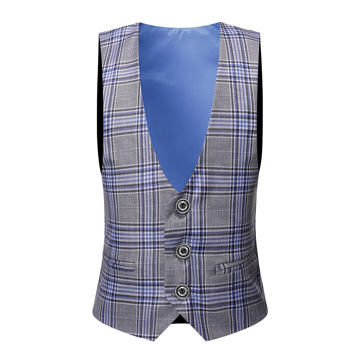 Youthup Boys 3Pce Plaid Peaked Lapel Tuxedo Wedding Party Suit Set