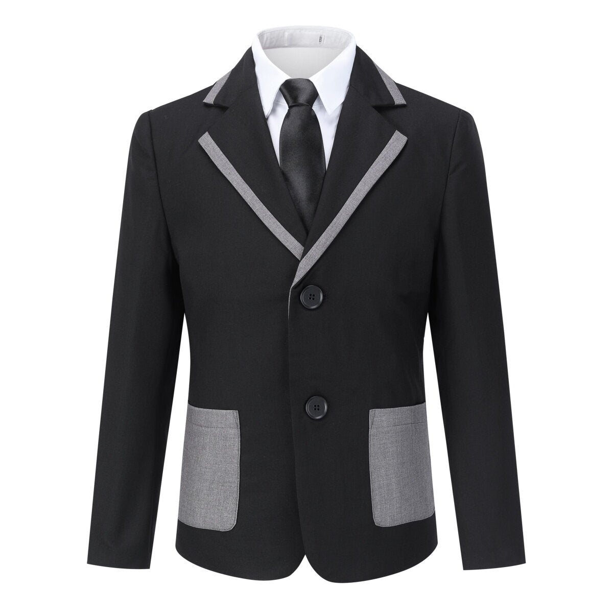 Youthup Boys Teen 4Pcs Colorblock Suit Wedding Formal Tuxedo