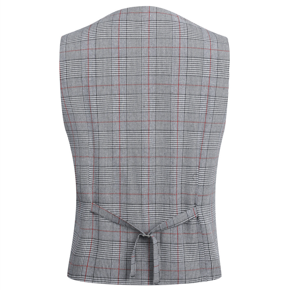 Youthup Mens Plaid Suit Vest Business Slim Fit Formal Dress Waistcoat