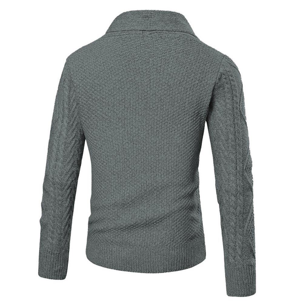 Youthup Mens Shawl Collar Twist Knit Jacket Slim Fit Cardigan Sweater