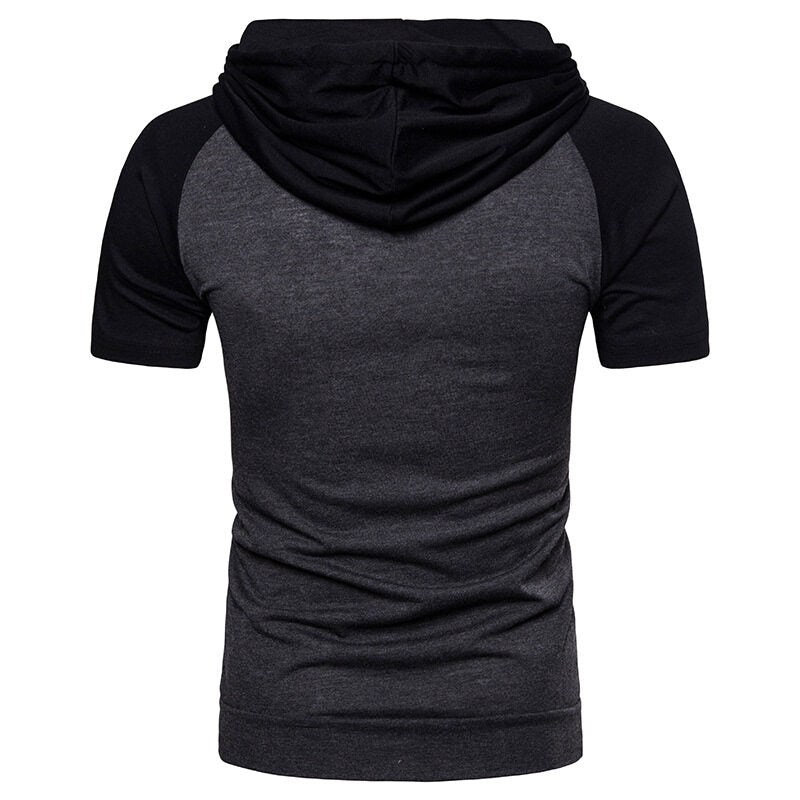 Youthup Mens Hooded Casual Short Sleeve T-Shirt