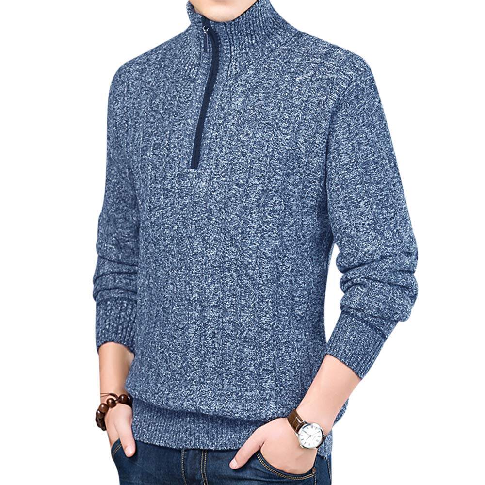 Youthup Mens Turtleneck Zipper Casual Plus Fleece Sweater