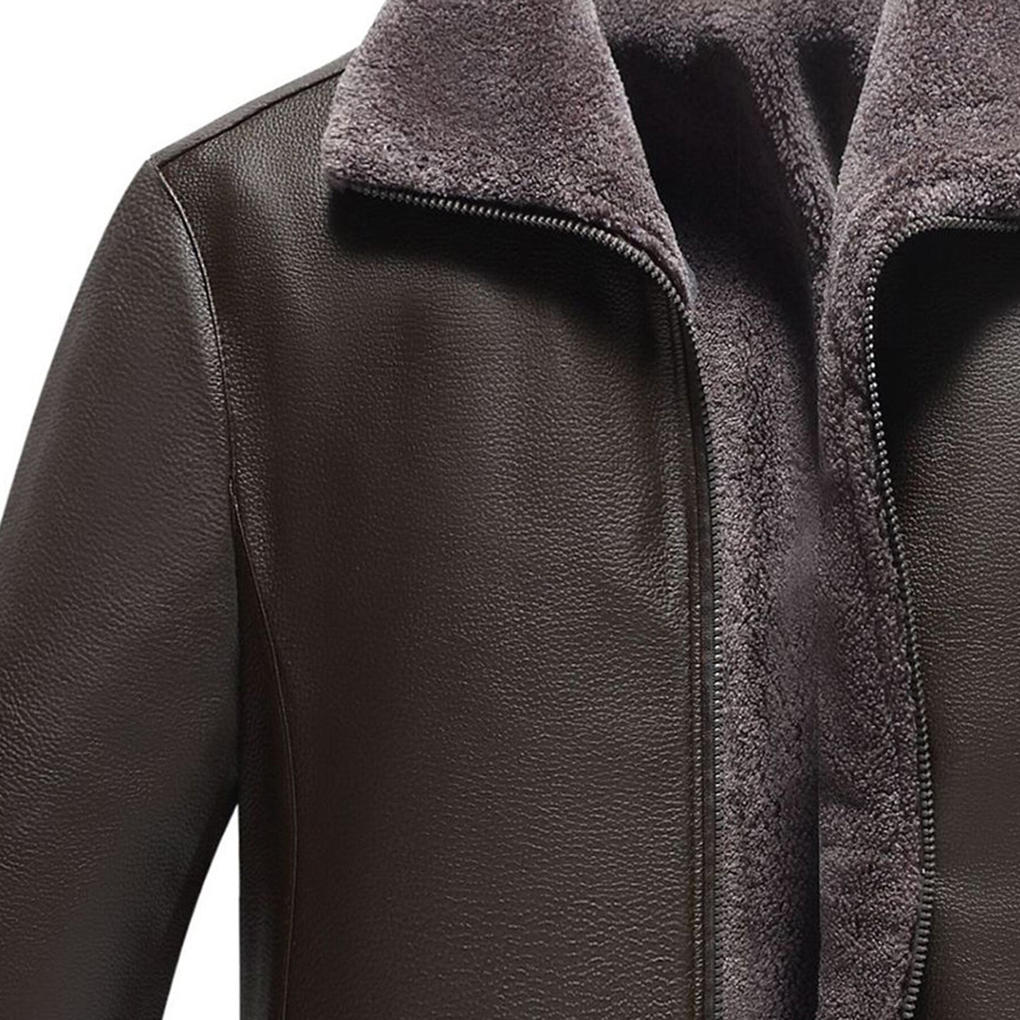 Youthup Mens Fleece Lined Leather Jacket