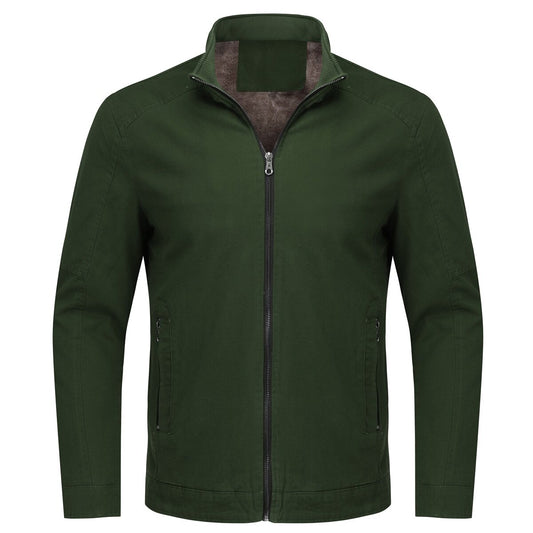Youthup Mens Thickened Interior Plush Casual Zip Jacket