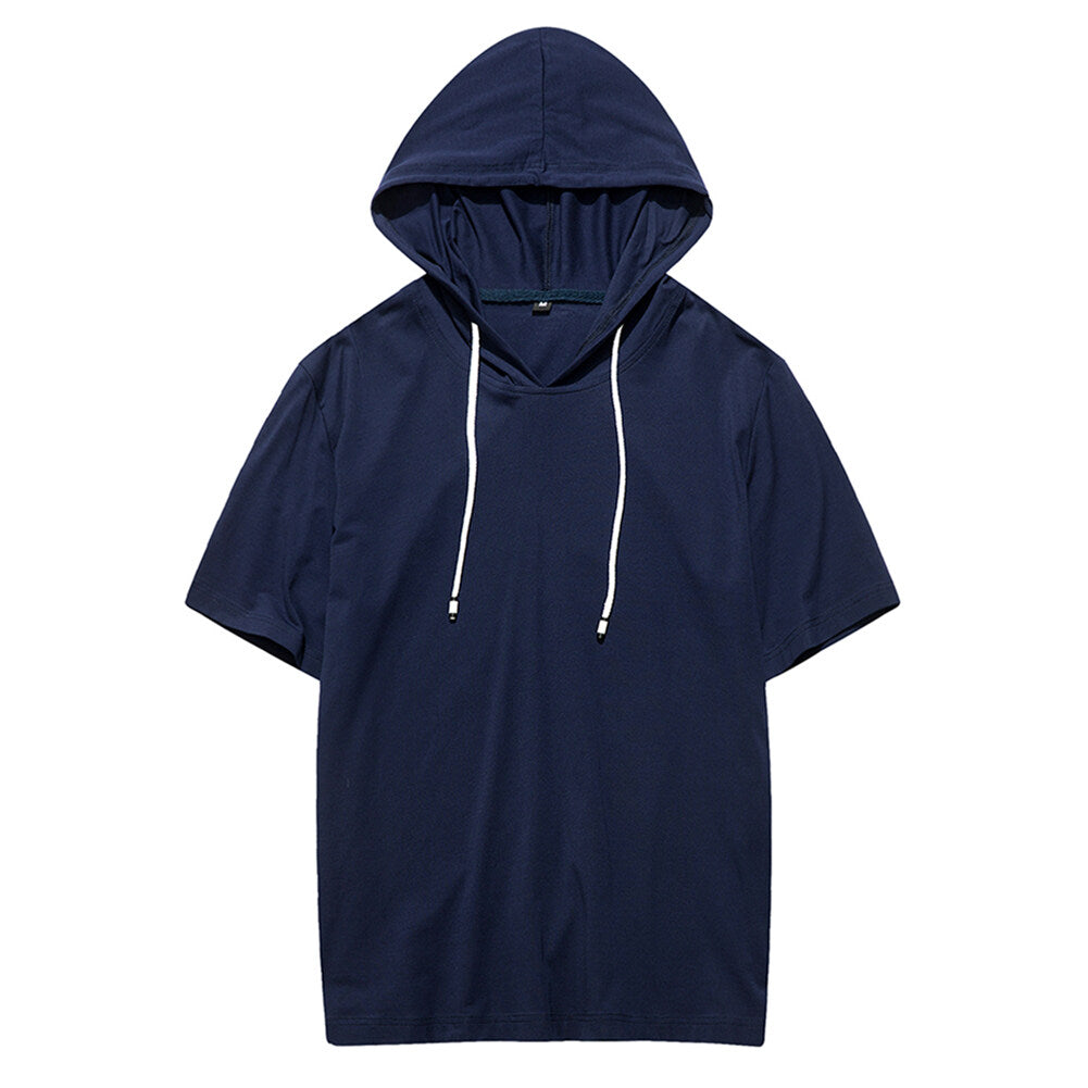 Youthup Mens Short Sleeve Pullover Capuche Sweat Shirt