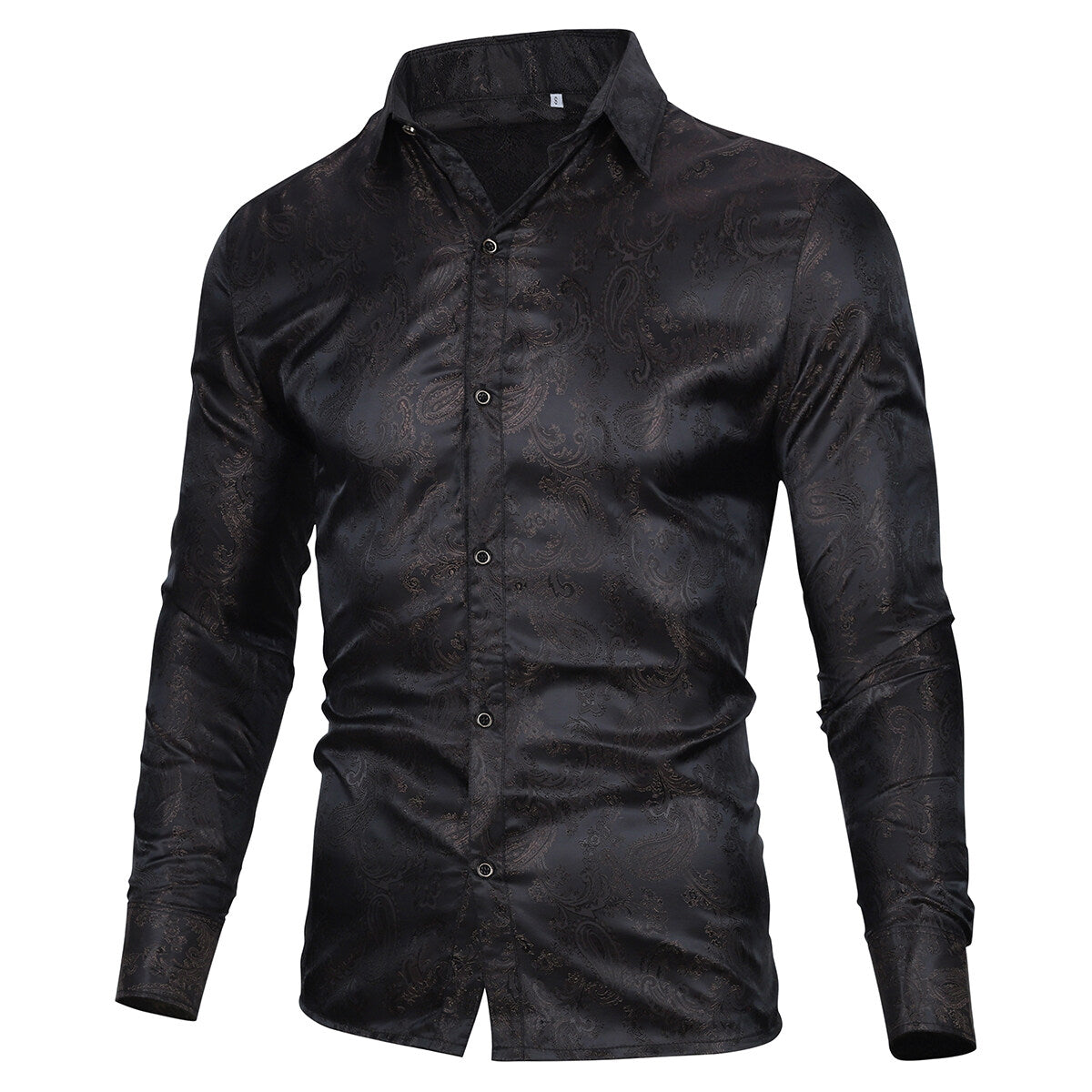 Youthup Mens Paisley Pattern Fitted Shirt
