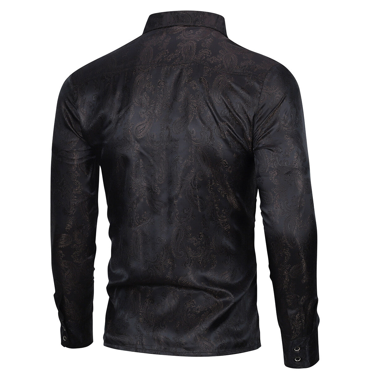 Youthup Mens Paisley Pattern Fitted Shirt