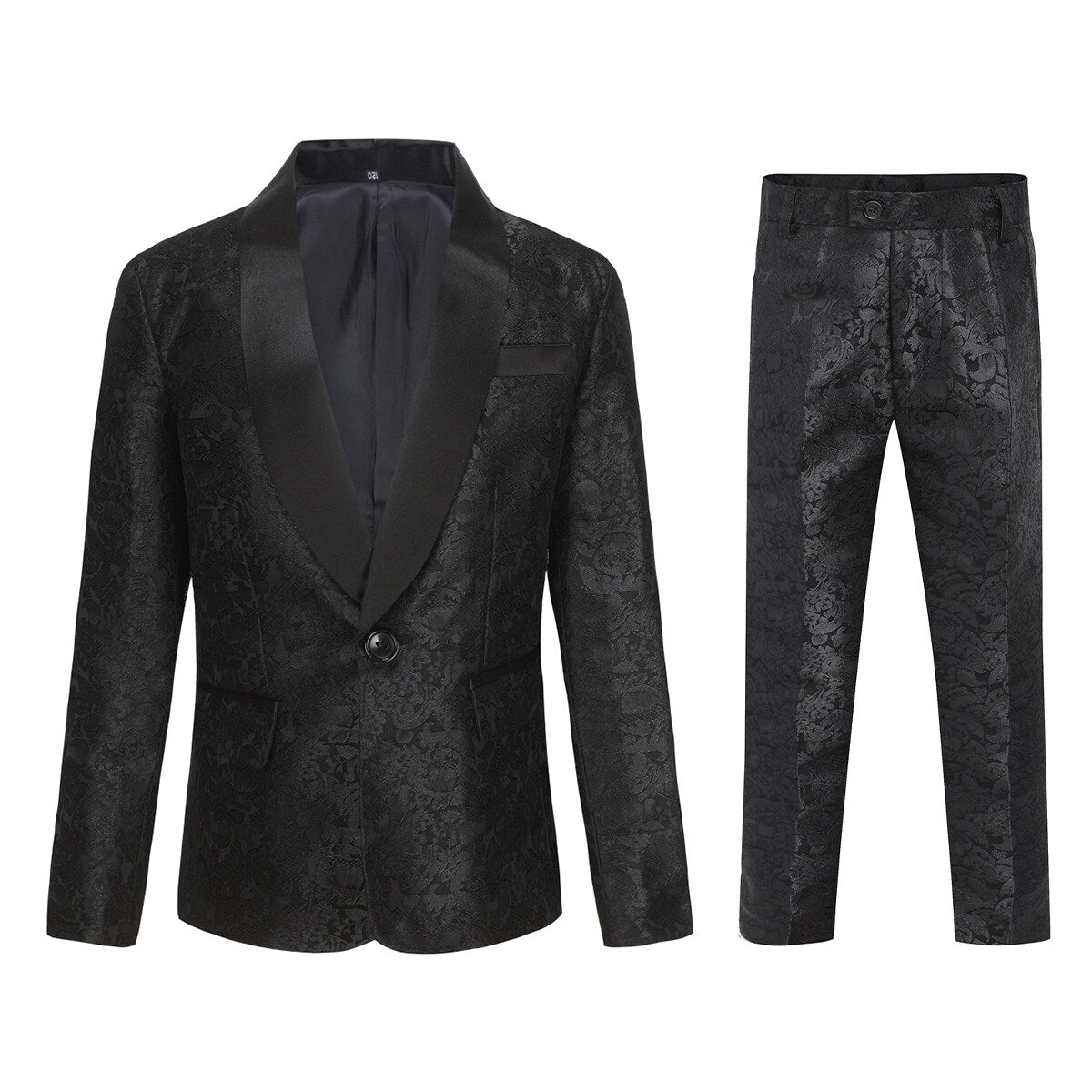 Youthup Boys Teen Suit 2Pcs Embroidery Printing Dress Formal Wedding Blazer and Pants