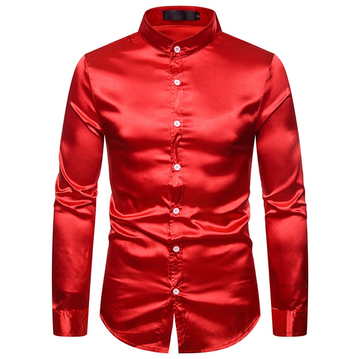 Youthup Mens Shiny LongSleeved Slim Fit Formal Shirt