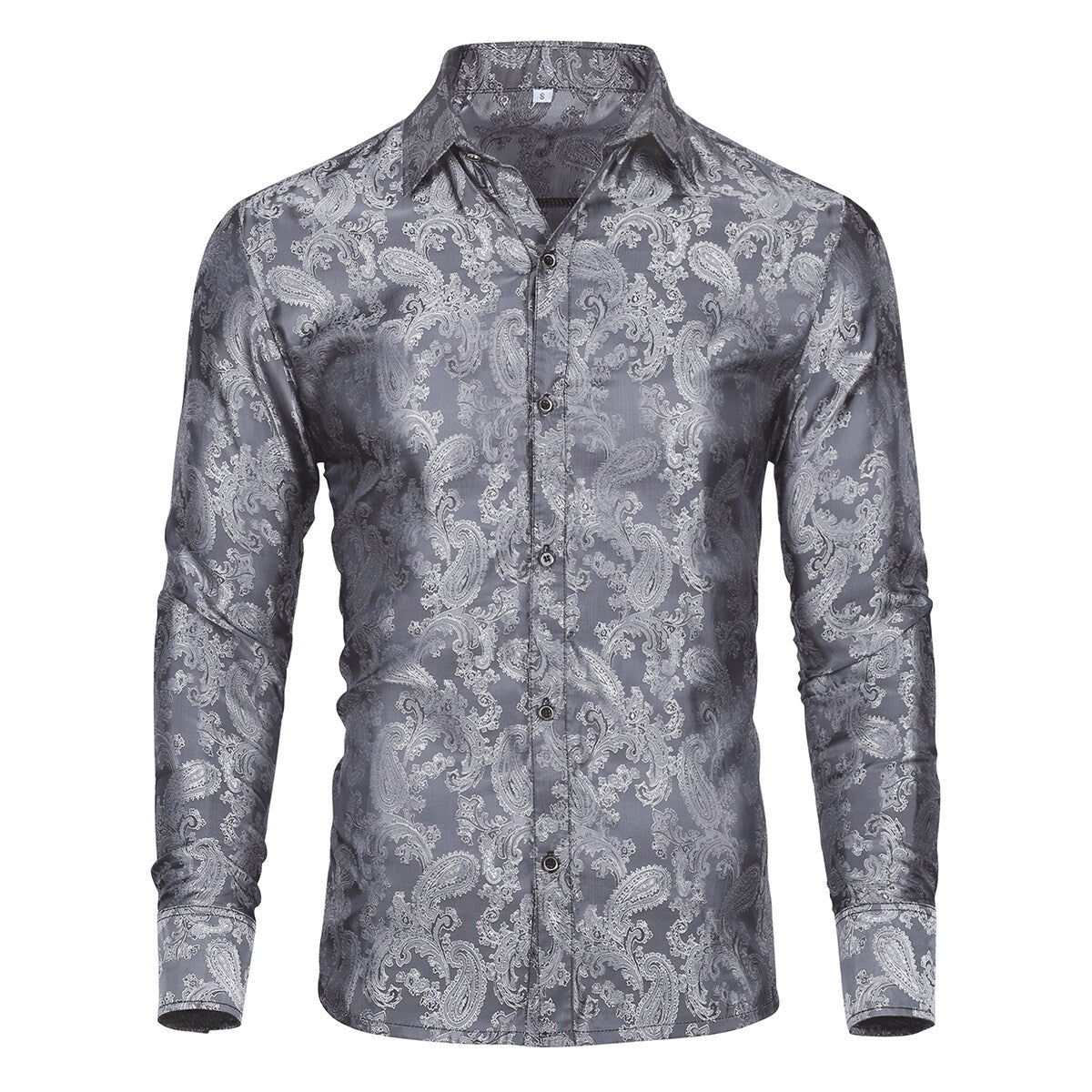Youthup Mens Paisley Pattern Fitted Shirt