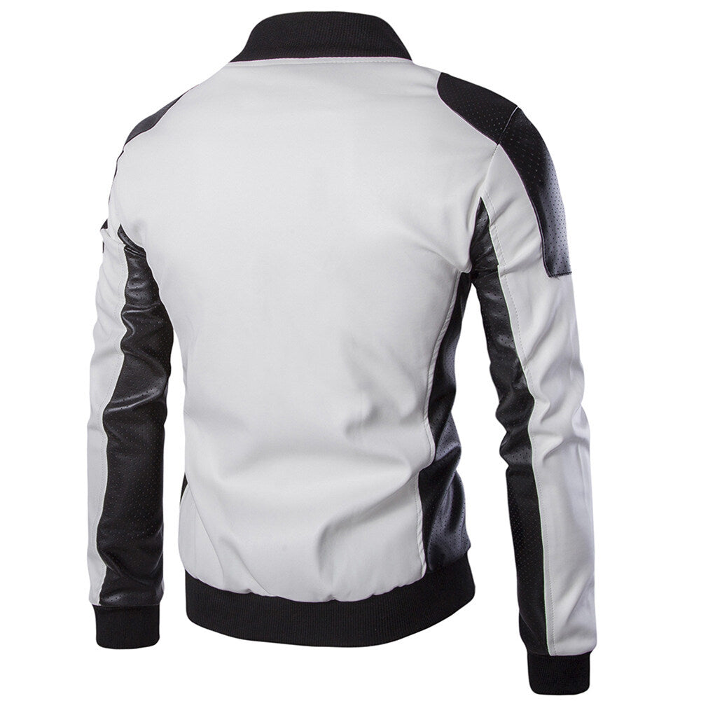Youthup Mens Lightweight Motorcycle Leather Jacket