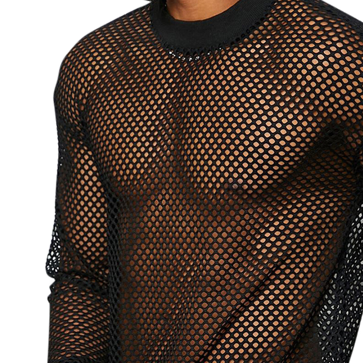 Youthup Mens Mesh Fishnet Fitted Hollow Out Muscle Top