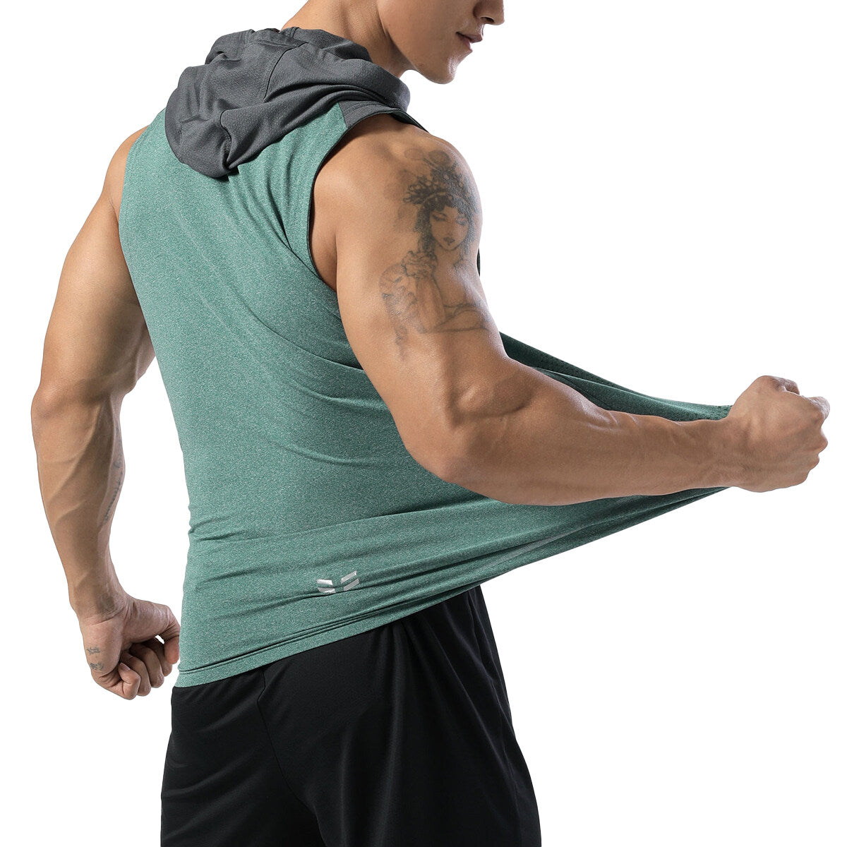 YOUTHUP Mens Workout Tank Tops Sleeveless Running Shirts with Hoodie
