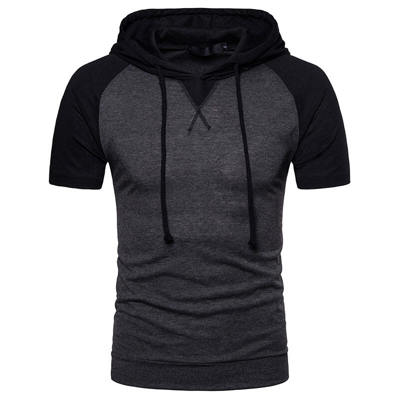 Youthup Mens Hooded Casual Short Sleeve T-Shirt