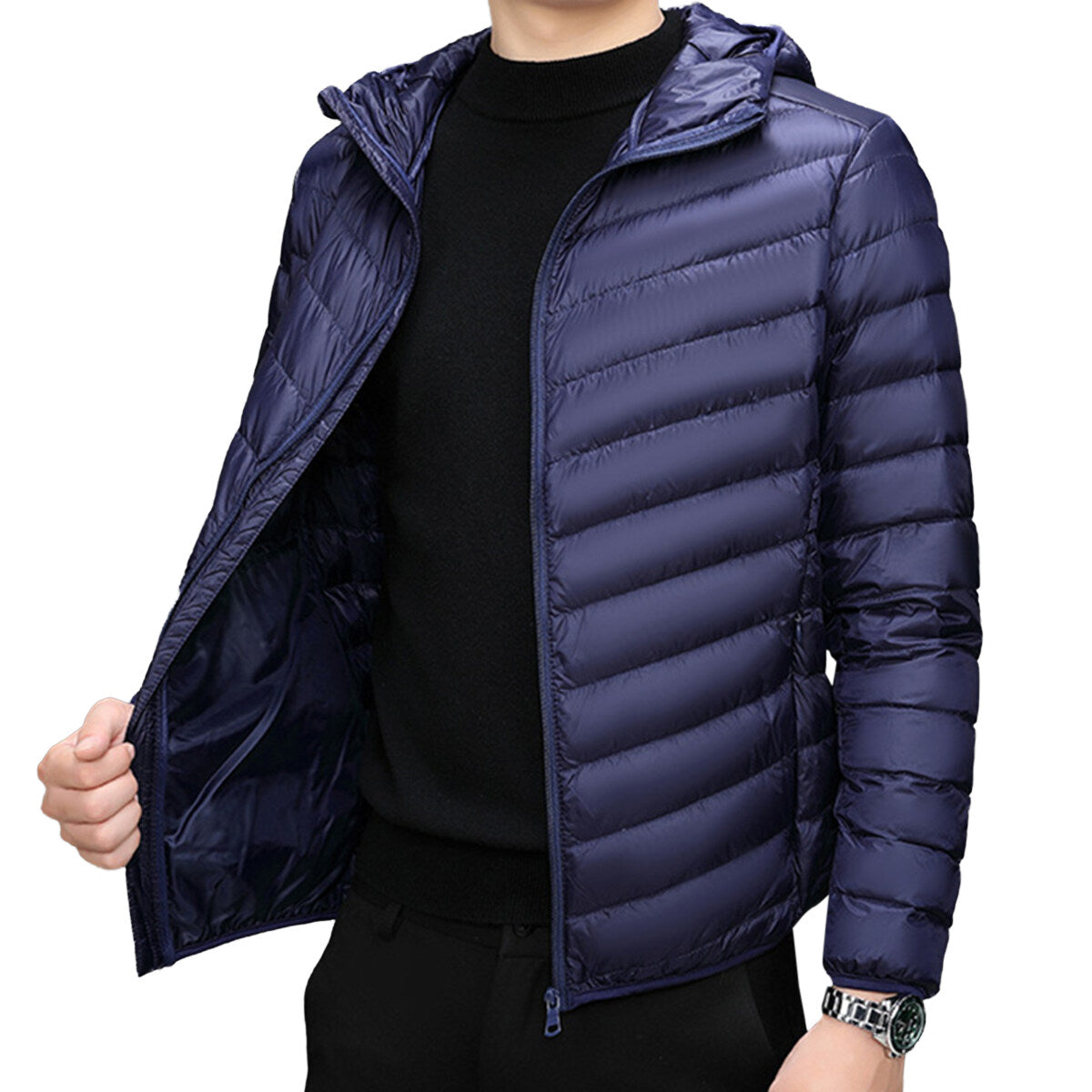 Youthup Mens Hooded Lightweight Padded Puffer Down Jacket