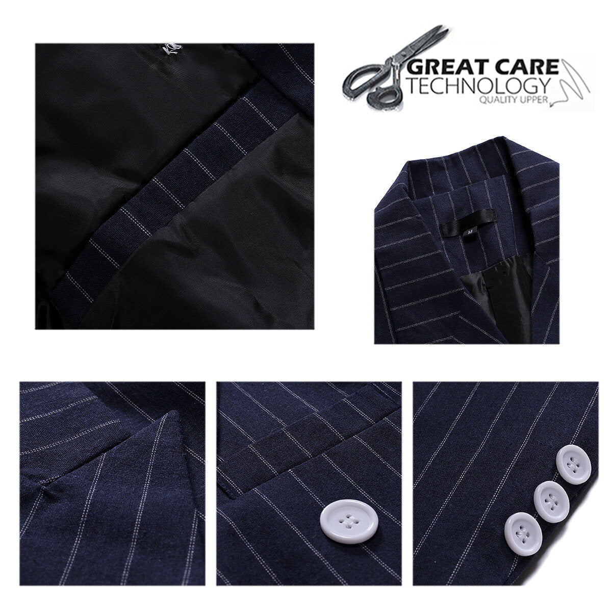 Youthup Mens Stripe Slim Fit Wedding Business Blazer