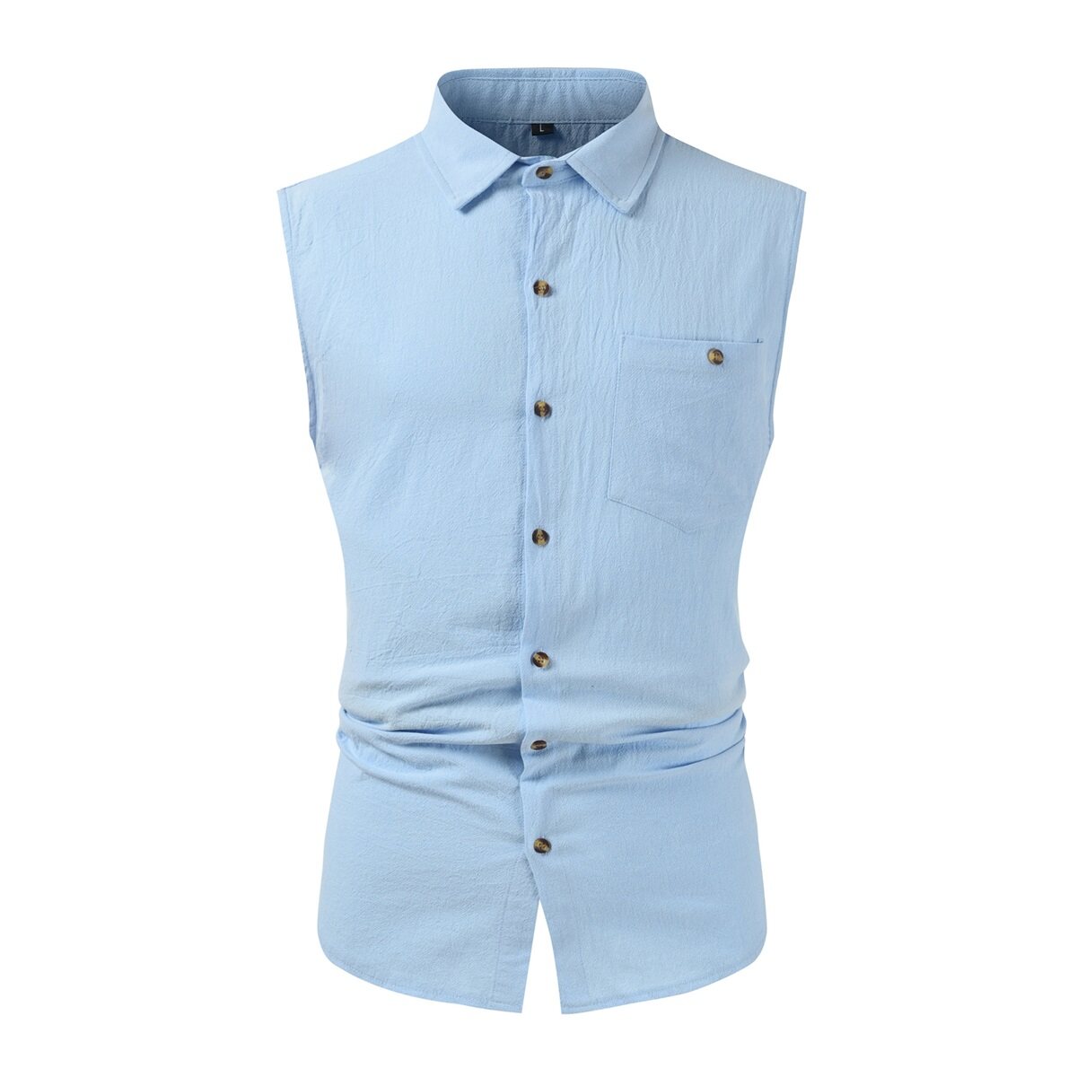 Youthup Mens Lightweight Cotton Linen Vest Sleeveless Shirt