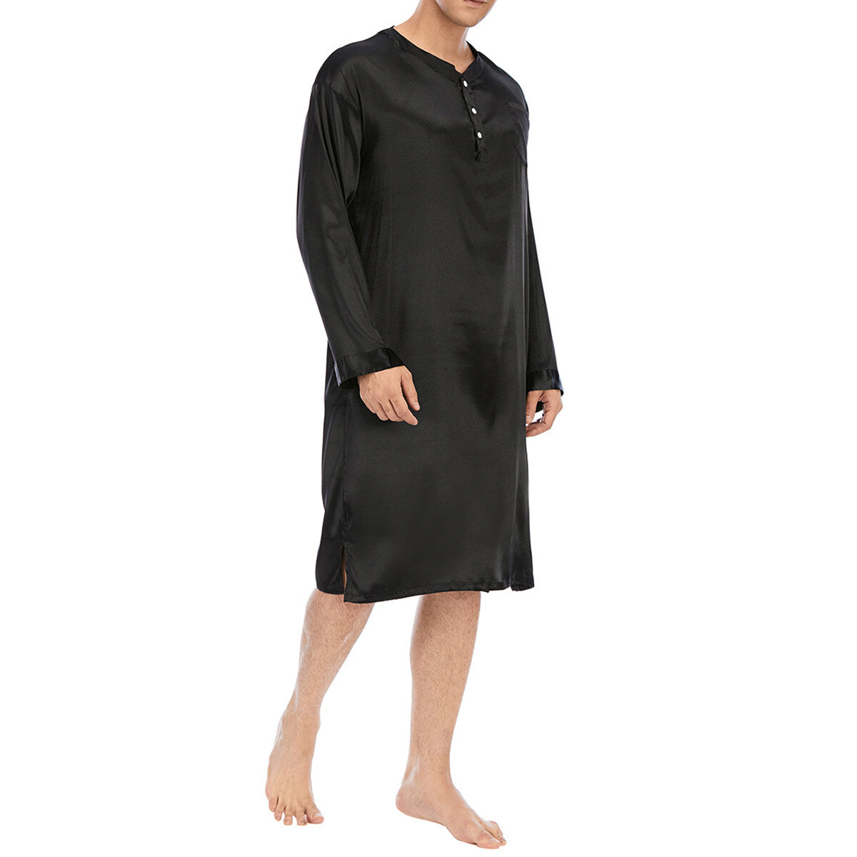 Youthup Mens Sleepwear Long Sleeves Pajamas Robe Nightdress