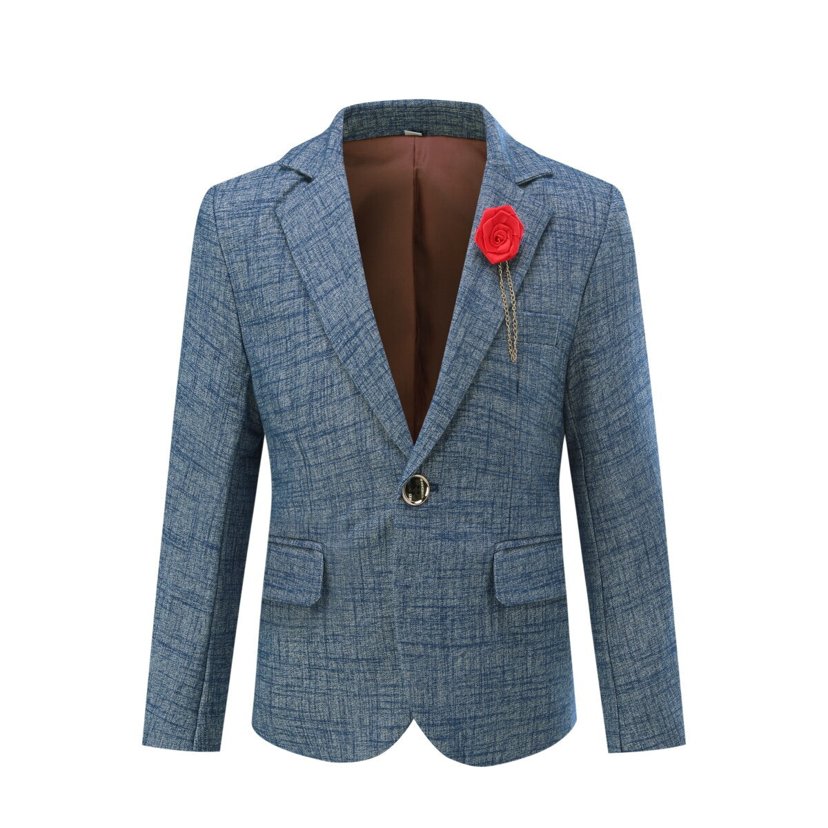 YOUTHUP Boys Suit 4Pcs Dress Wedding Blazer & Pants & Bow Tie & Brooch