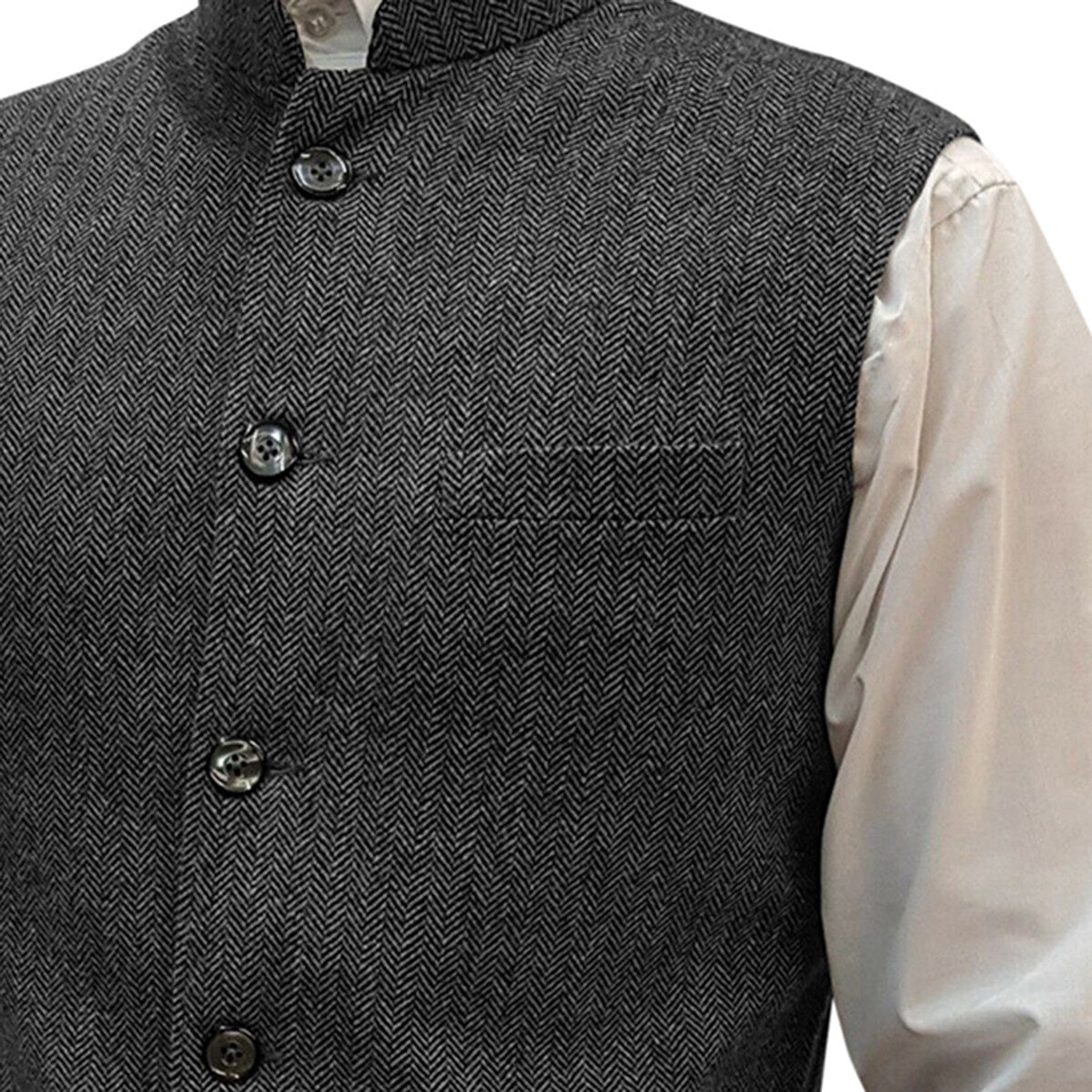 Youthup Mens Stand Collar Twill Knit Casual Vest