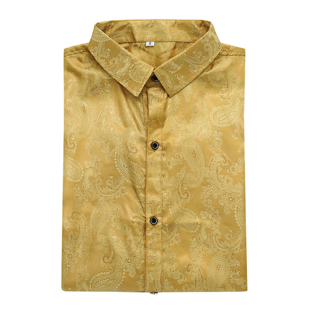 Youthup Mens Paisley Pattern Fitted Shirt