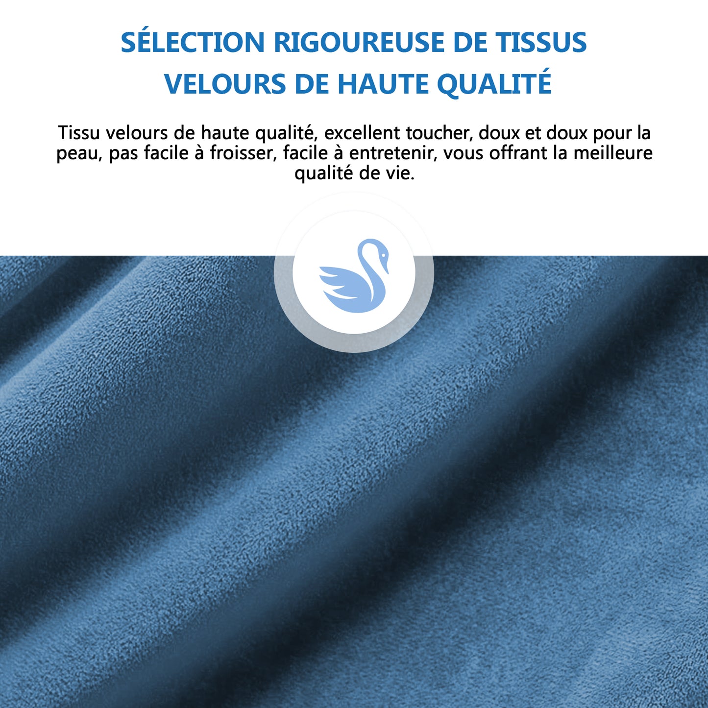 Lot de 2 Chaise de Salle a Manger Capitonnées en Velours, Chaise Confortable avec Rembourrage Épais et Pieds en Bois d'Hévéa,Bleu