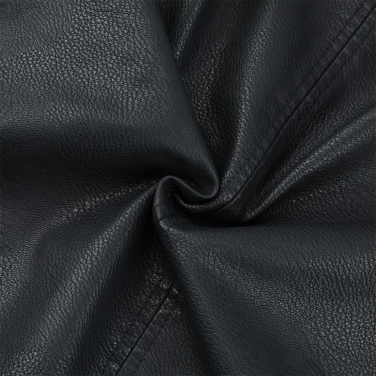 Youthup Mens One Side Pockets Trim Slim Fit Leather Jackets
