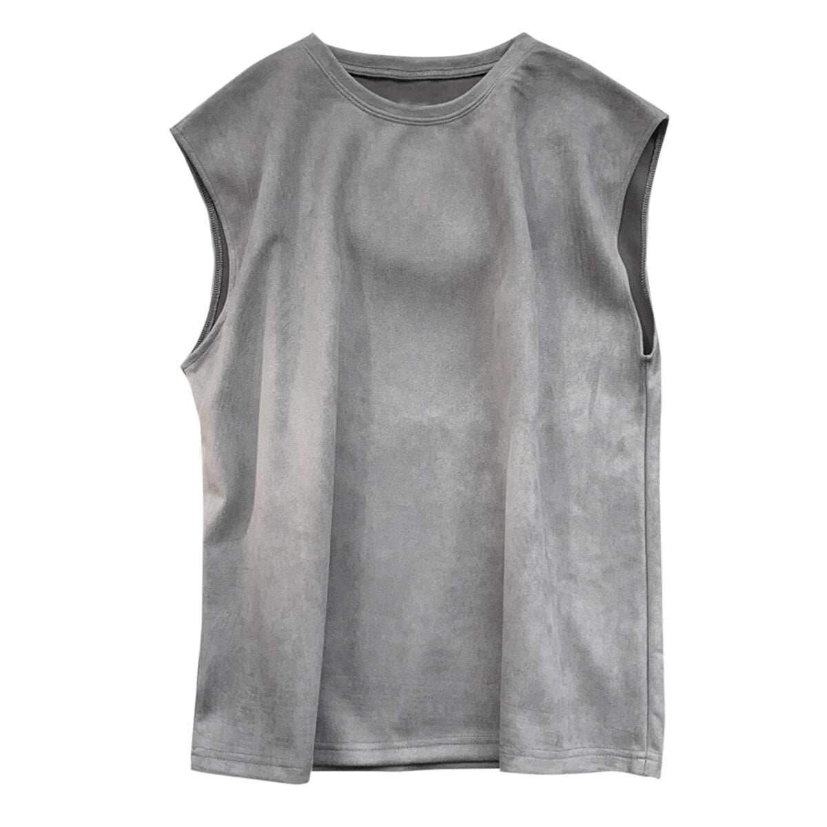 Youthup Mens Lightweight Suede Vest Sleeveless Shirt