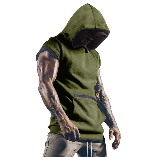 Youthup Mens Slim Fit Hooded Short Sleeve Pullover T-shirt